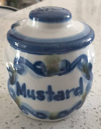 Bluette Mustard Jar & Lid