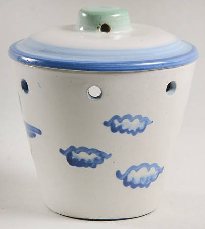 Country Scene Blue Birdhouse
