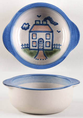 Country Scene Blue Open Individual Casserole