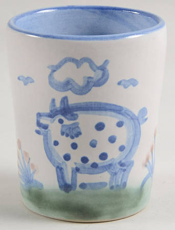 Country Scene Blue Julep Cup