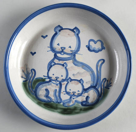 Country Scene Blue Pie Serving Plate