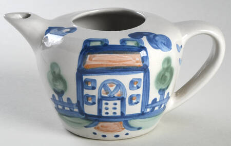 Country Scene Blue Mini Teapot No Lid