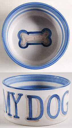 Country Scene Blue Bowl-Pet