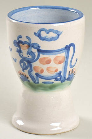 Country Scene Blue Single Egg Cup