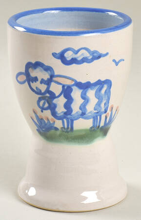 Country Scene Blue Single Egg Cup