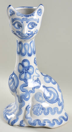 Bluette Figural Cat Bud Vase