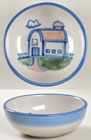 Country Scene Blue Coupe Cereal Bowl