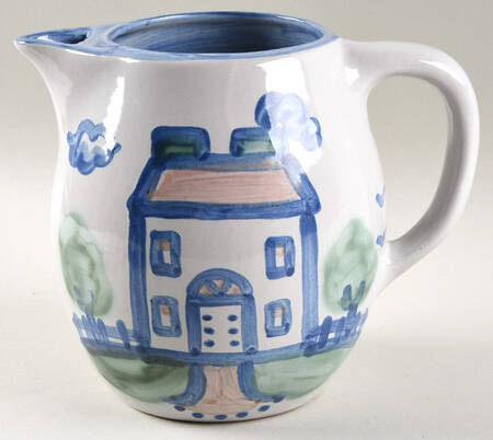 Country Scene Blue Coffee Pot No Lid