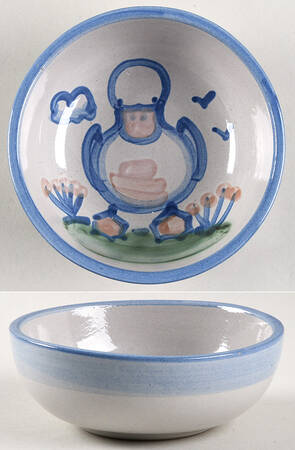 Country Scene Blue Coupe Cereal Bowl