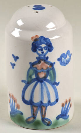 Country Scene Blue Oversized Salt Shaker