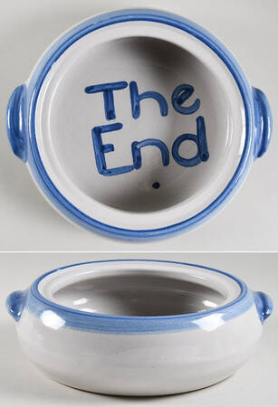 Country Scene Blue 1.5 Qt Round Casserole No Lid