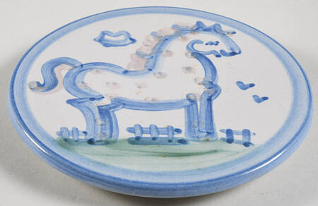 Country Scene Blue Trivet