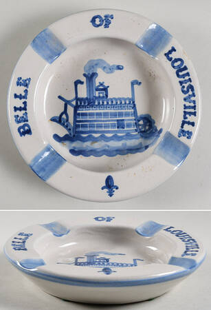 Country Scene Blue 7" Ashtray