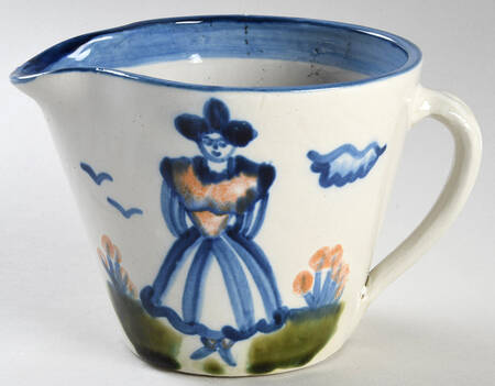 Country Scene Blue Mixing Pitcher
