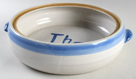 Country Scene Blue 3 Quart Round Casserole No Lid