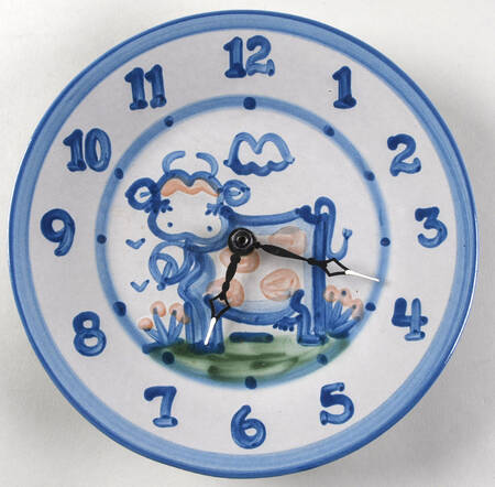 Country Scene Blue Clock Plate
