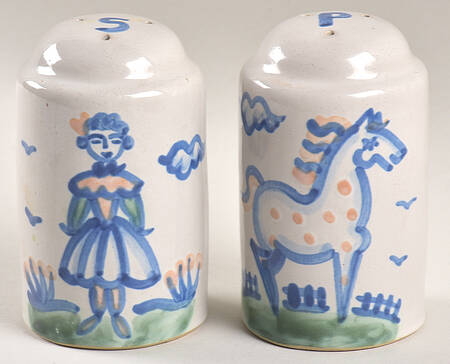 Country Scene Blue Oversized Salt & Pepper Set