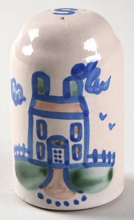 Country Scene Blue Salt Shaker