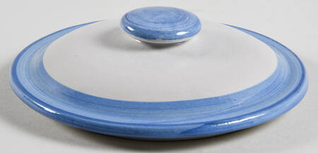 Country Scene Blue Lid for Large Porringer