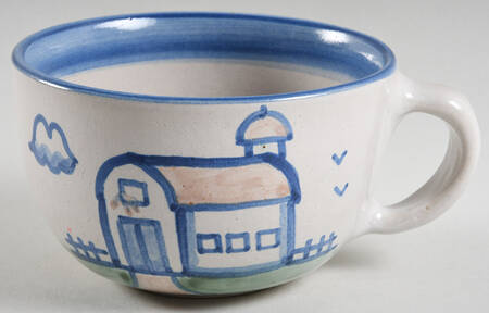 Country Scene Blue Oversized Cup