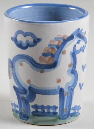 Country Scene Blue Julep Cup