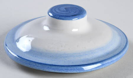 Country Scene Blue Lid for Porringer