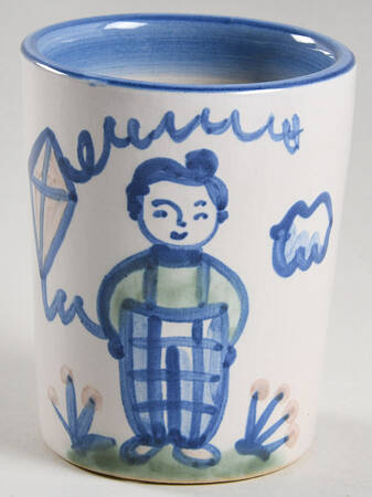 Country Scene Blue Julep Cup