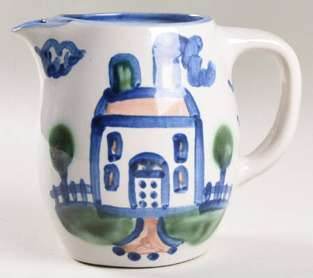 Country Scene Blue Small Coffee Pot No Lid