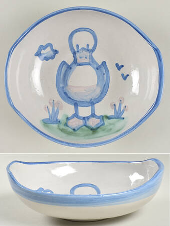 Country Scene Blue 8" Venetian Bowl