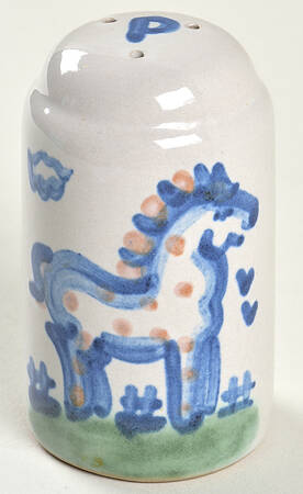 Country Scene Blue Pepper Shaker