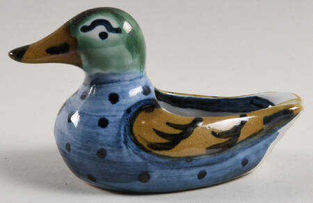 Country Scene Blue Figural Ashtray