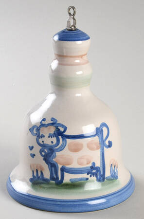 Country Scene Blue Large Bell