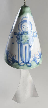 Country Scene Blue Cow Bell Wind Chime