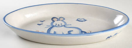 Country Scene Blue 11" Oval Baker