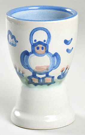 Country Scene Blue Single Egg Cup