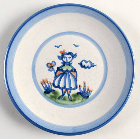 Country Scene Blue Luncheon Plate
