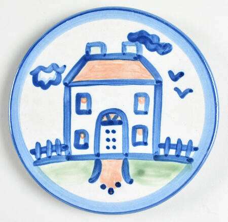 Country Scene Blue Trivet