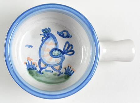 Country Scene Blue Large Porringer No Lid