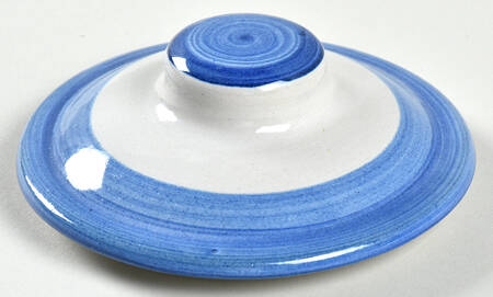 Country Scene Blue Lid for Large Porringer