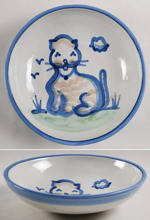 Country Scene Blue 10" Large Salad Serving Bowl
