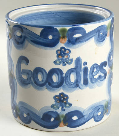 Country Scene Blue Small Canister No Lid