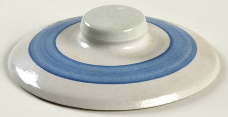 Country Scene Blue Lid for Small Canister