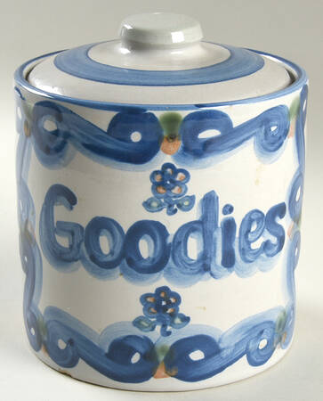 Country Scene Blue Small Canister & Lid