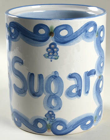 Country Scene Blue Medium Canister No Lid