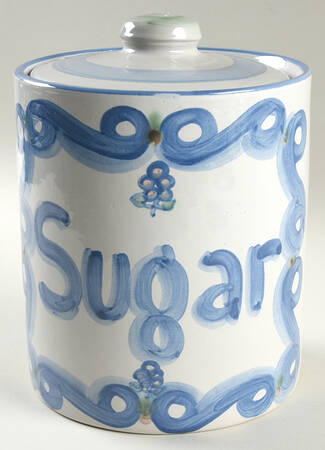 Country Scene Blue Medium Canister & Lid