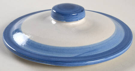 Country Scene Blue Lid for Large Porringer