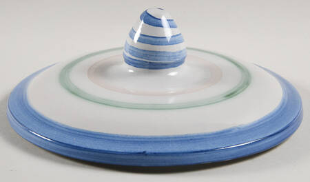 Country Scene Blue Lid for Samovar
