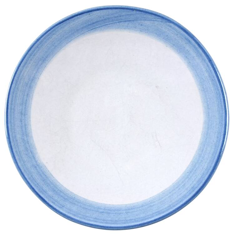 Country Scene Blue Saucer for Flat Cup