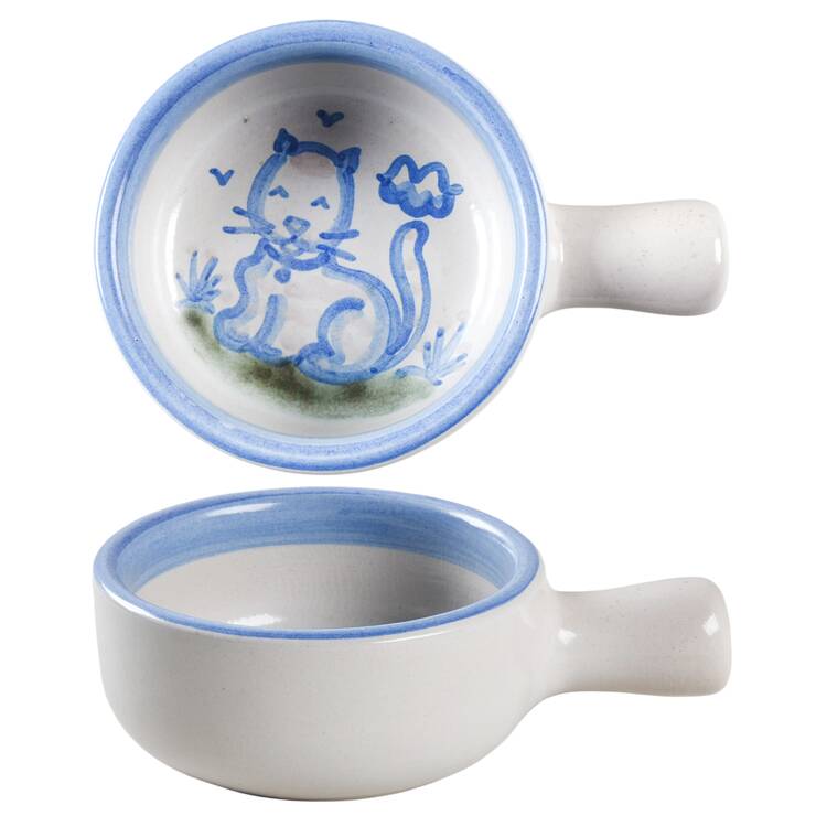 Country Scene Blue Porringer No Lid