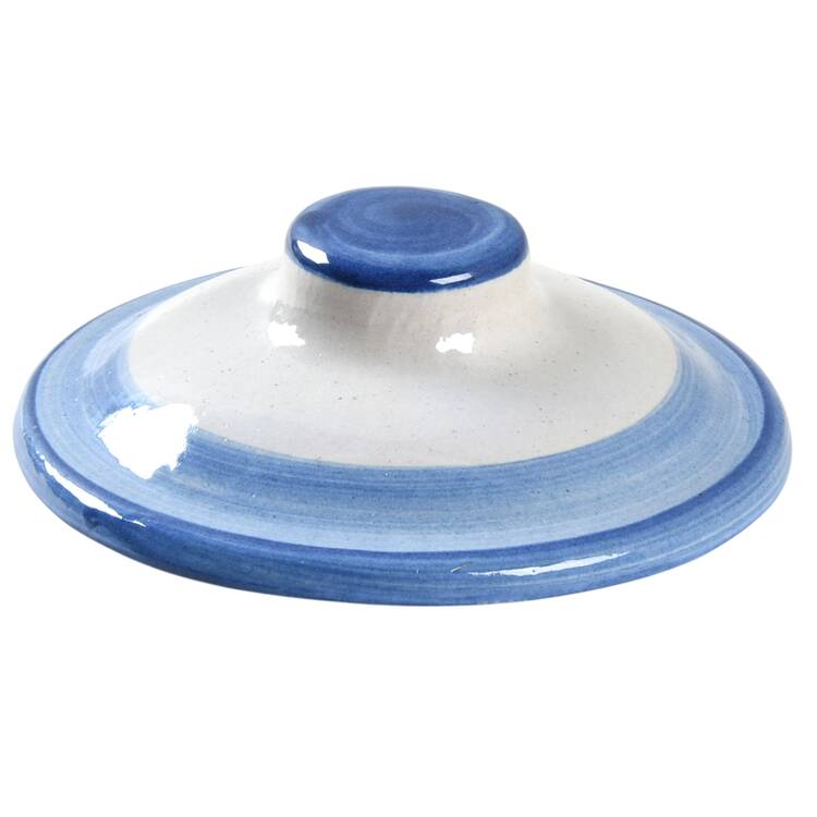 Country Scene Blue Lid for Porringer